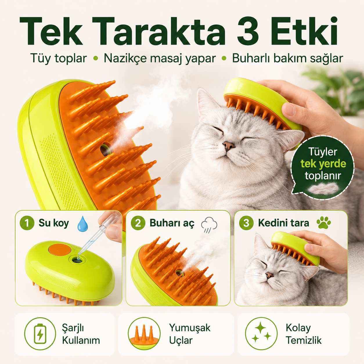 Buharlı Kedi Tarağı